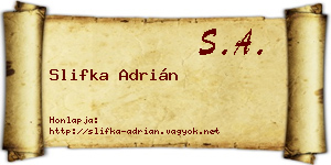 Slifka Adrián névjegykártya